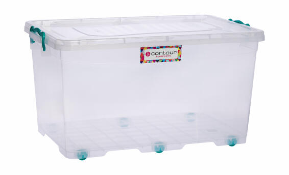Clip & lock storage box clear 50l