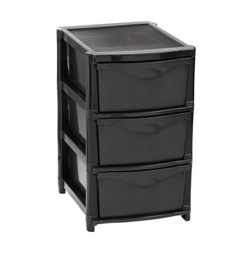 3 drawer storage box black