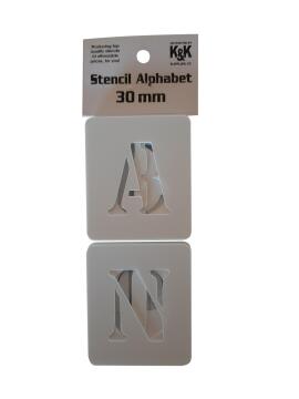 Stencil Alphabet K&K 30 mm Set