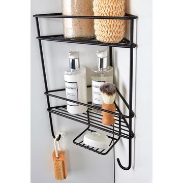 Shower Caddy Corner Organiser 2 Tier STEELCRAFT Black W27.3cmXD14.8cmXH37cm
