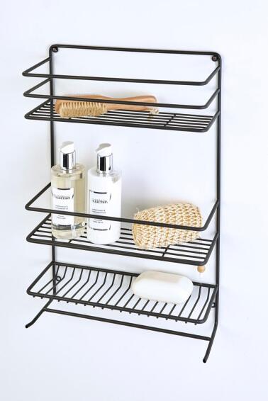 Shower Caddy Organiser STEELCRAFT Black W32cmXD11.6cmXH51cm