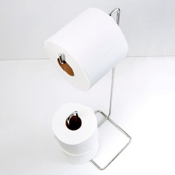 Toilet Roll Holder Stand Square STEELCRAFT Chrome W15.6cmD15cmXH15cm