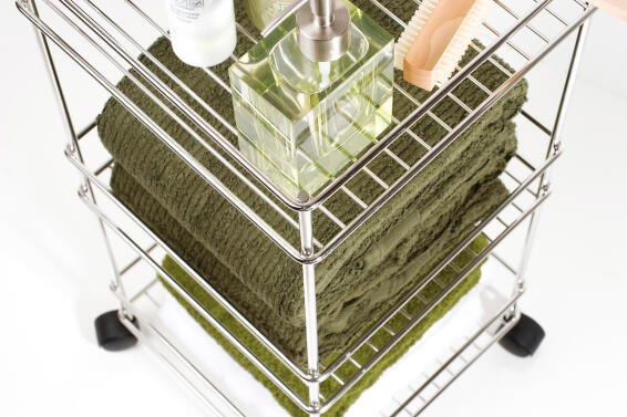 Steelcraft Bathroom Stand On Castors 3Tier W27.5cmXD27.5cmXH60cm