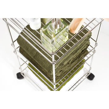Steelcraft Bathroom Stand On Castors 3Tier W27.5cmXD27.5cmXH60cm