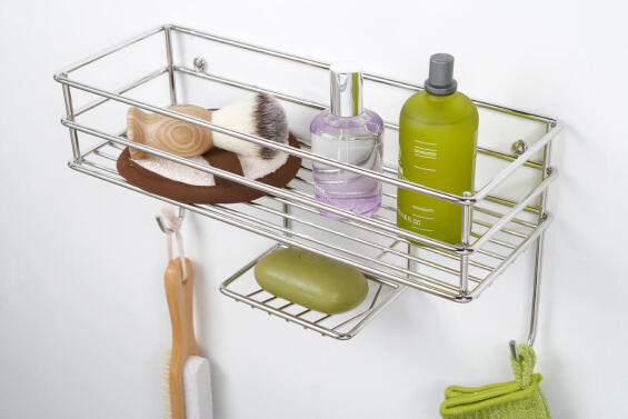 Shower Caddy Shelf Basket Organiser STEELCRAFT Chrome W32cmXD12cmXH17cm