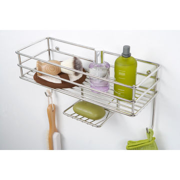 Shower Caddy Shelf Basket Organiser STEELCRAFT Chrome W32cmXD12cmXH17cm