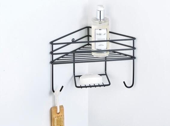 Shower Caddy Corner Single STEELCRAFT Black W27.2cmXD14.8cmXH17cm