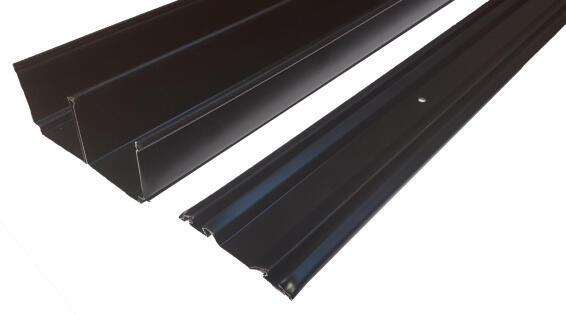 Wardrobe sliding door track set of 2 black 360cm