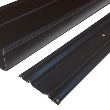 Wardrobe sliding door track set of 2 black 360cm