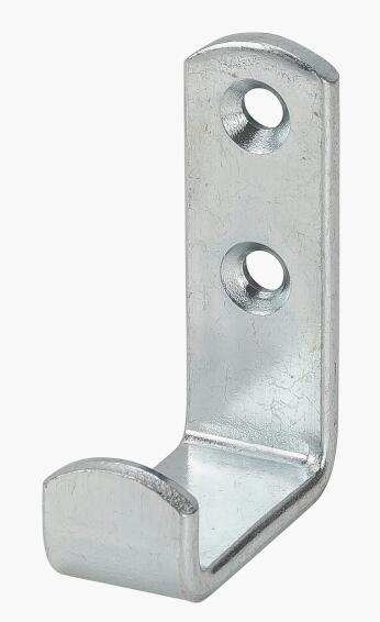 Wall hook galvanized silver w3.6xd0.5xh10cm