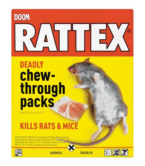 Insect killer DOOM rattex deadly chew pack 4x25g