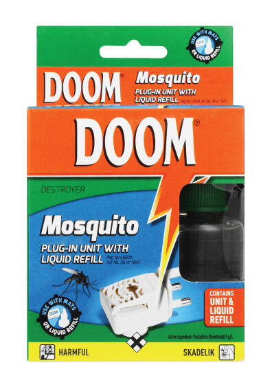 Insect repellent DOOM plug-in unit & liquid refill 86g/35ml