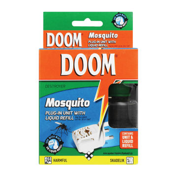 Insect repellent DOOM plug-in unit & liquid refill 86g/35ml