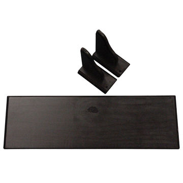 Pine Shelf With Brackets And Screws Black W90xD20cm