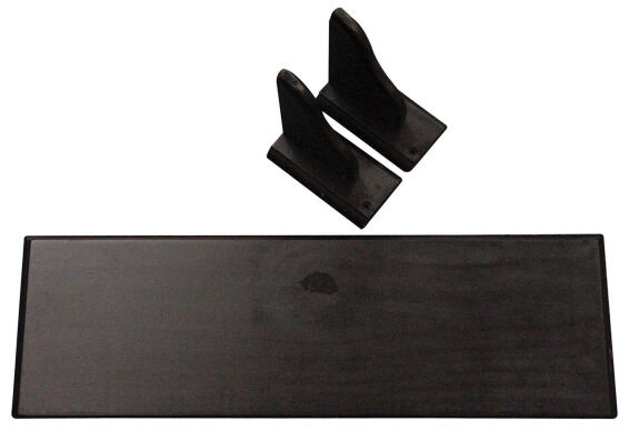 Pine Shelf With Brackets And Screws Black W60xD20cm