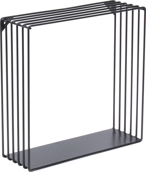 Dsx Malla Metal Shelf Square Shaped Black With Wood  W30xD10xh20cm