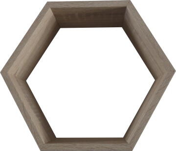 Dsx Shelf Hexagon Shaped Oak W27xD12xh27cm