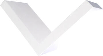 V shaped floating shelf white