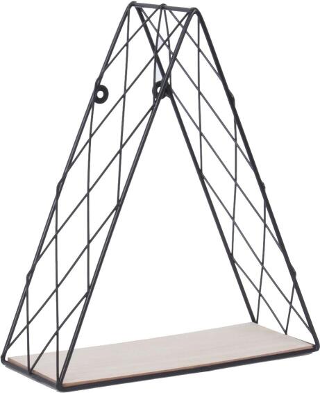 Dsx Malla Metal Shelf Triangle Shaped With Black Wood  W28xD11xh33cm