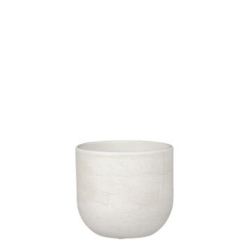 Pot, Ceramic Pot, Nora Round White, FIRST DUTCH, 16cm