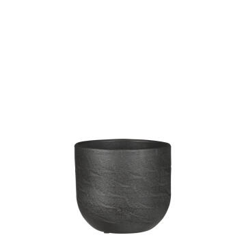 Pot, Ceramic Pot, Nora Round Dark Grey, FIRST DUTCH, 16cm