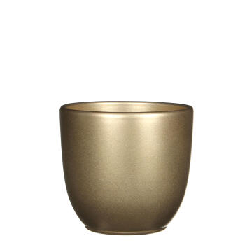 Pot, Ceramic Pot, Tusca Round Gold, FIRST DUTCH, 13.5cm