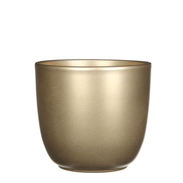 POT CERAMIC TUSCA ROUND GOLD DIA 17CM