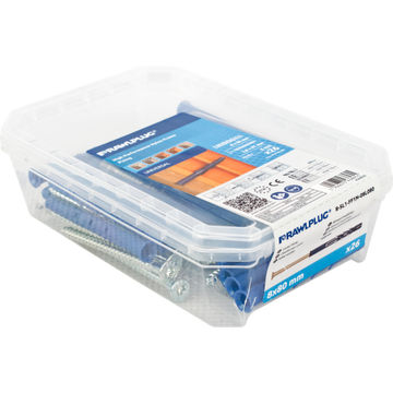Frame fixing plugs and CSK screws universal tub 26pc rawlplug