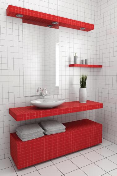 Mosaic Glass Red 300x300mm