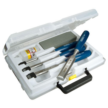 Wood chisel 4pc+oil&stone- 6