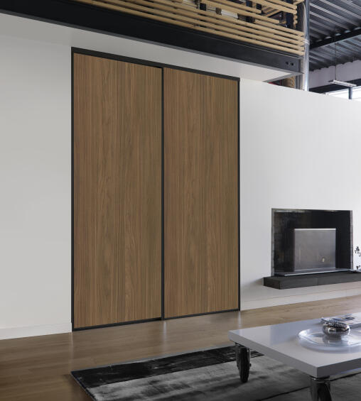 Wardrobe sliding door 2 pack walnut 250x120cm