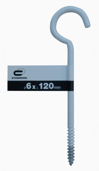 Cup hook white powder coated 6.0x120mm standers