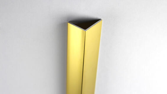 Profile lipped unequal sides aluminium anodised brass finish 23x20x1.5x1000mm arcansas