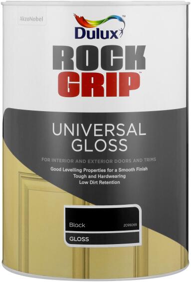 Dulux Rockgrip Universal Gloss Paint Black 5L