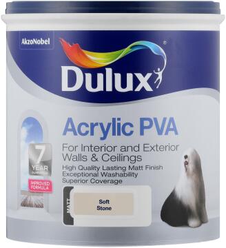 Interior & exterior paint DULUX Acrylic PVA Soft Stone matt 1L,
