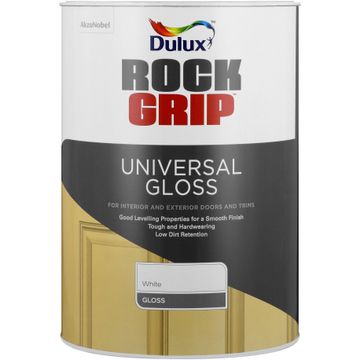 Dulux Rockgrip Universal Gloss Paint White 5L