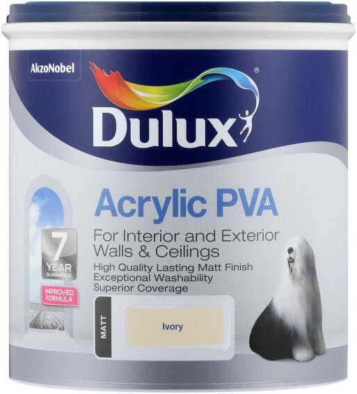 Dulux Acrylic PVA Universal Paint Ivory matt 1L