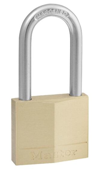 Padlock long shackle brass 40mm master lock