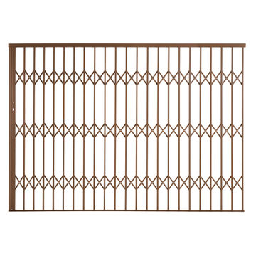 Alu-glide security gate type 30 3000(w)x1950-2150(h) bronze xpanda