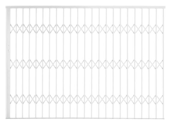 Alu-glide security gate type 30 3000(w)x1950-2150(h) white xpanda