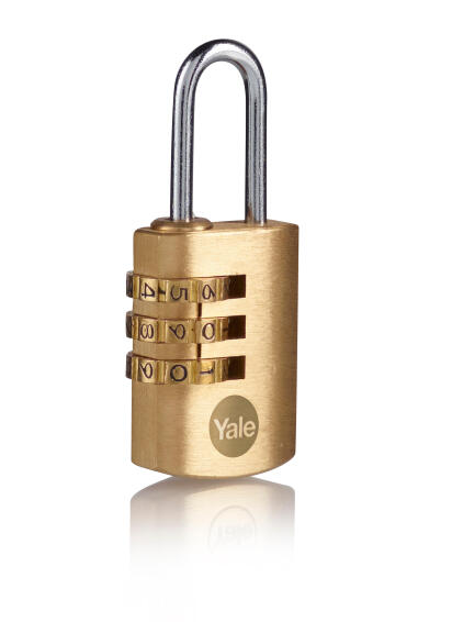 Combination padlock brass 22mm yale