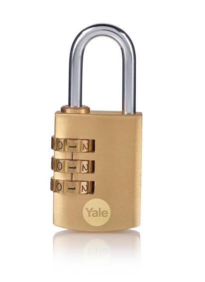 Combination padlock brass 30mm yale