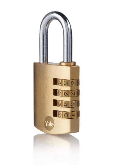 Combination padlock brass 40mm yale