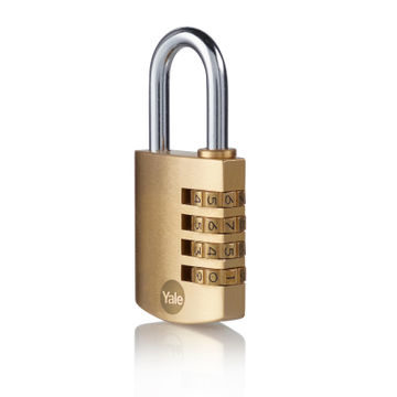 Combination padlock brass 40mm yale
