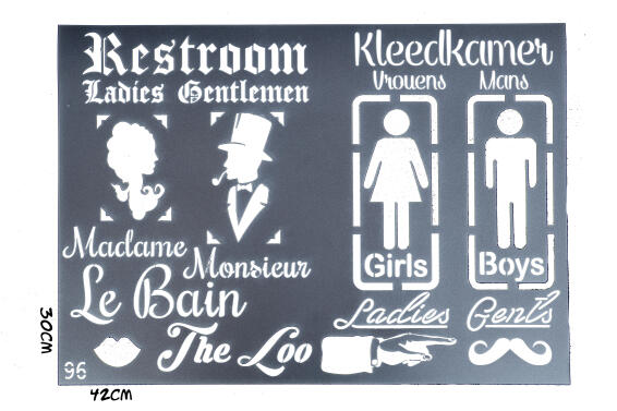  Granny B's Restroom Stencils 