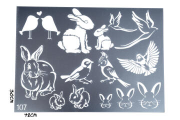 Stencils GRANNY B'S bunnies & birds