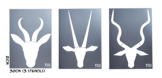  Granny B's Buck Heads Stencils  