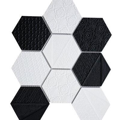 MOSAIC BLACK/WHITE DUST 335X280X6MM