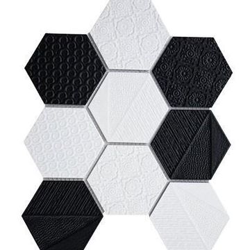 MOSAIC BLACK/WHITE DUST 335X280X6MM