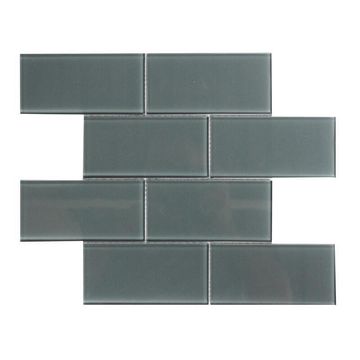Mosaic Glass Tile Metro Gunmetal 300x300mm
